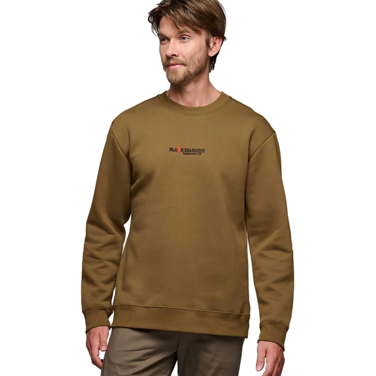 Black Diamond BD M Heritage Wordmark Crewneck men's hoody Dark Curry Best