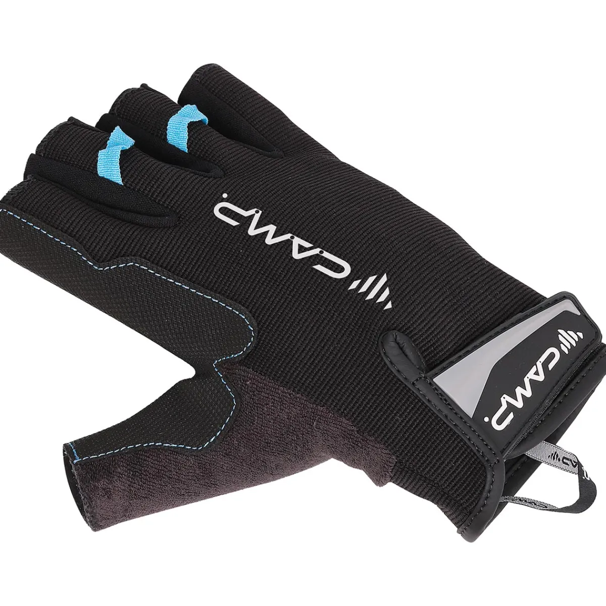 CAMP Start Fingerless belay and via ferrata gloves Black/Light Blue Best Sale