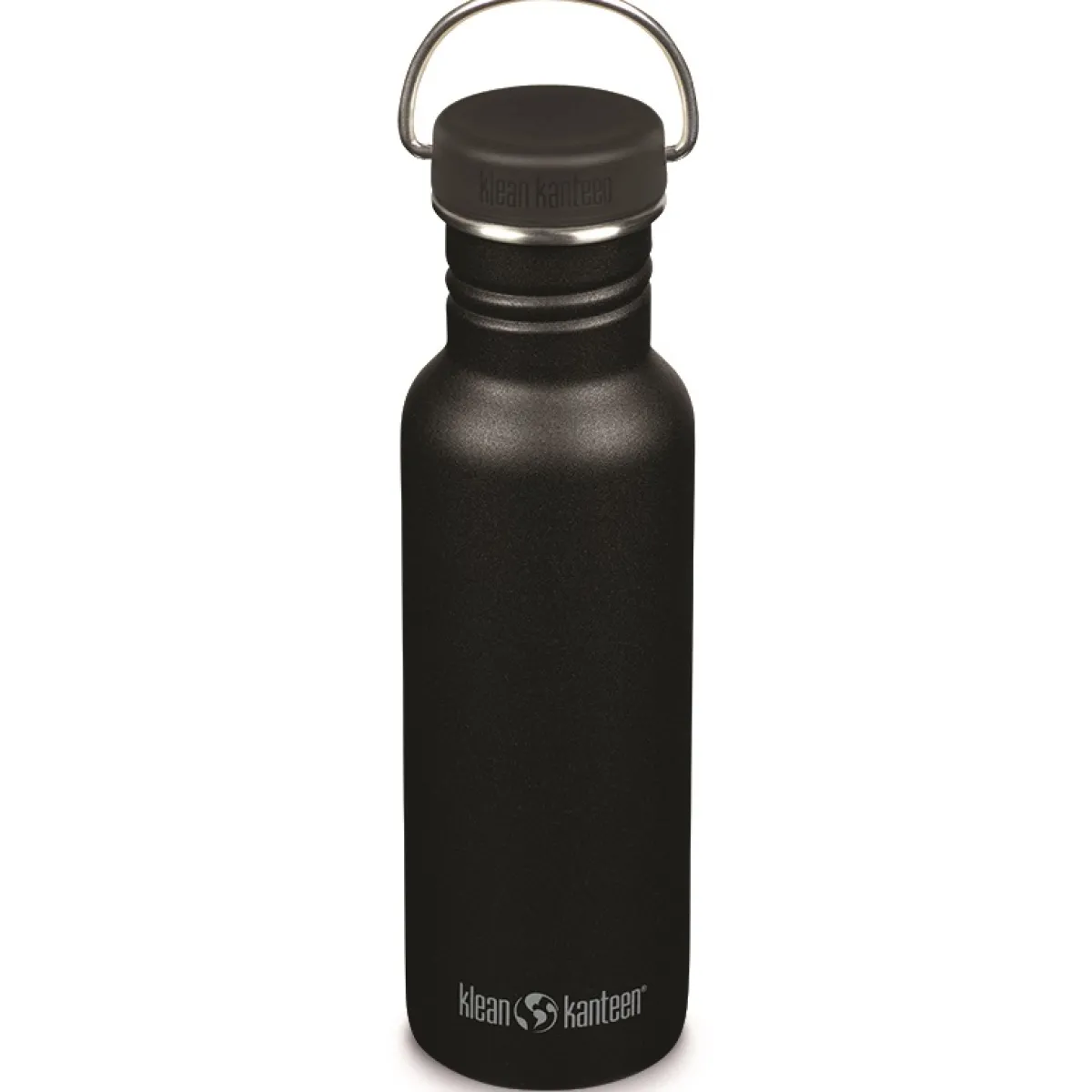 Klean Kanteen Classic 800 ml Loop Cap stainless steel water bottle Black Fashion