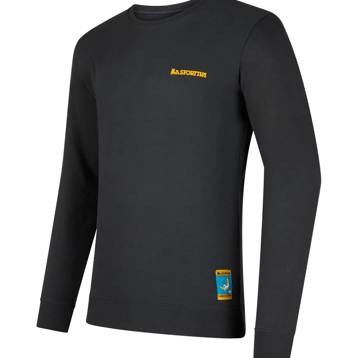 La Sportiva Climbing on the Moon Sweatshirt M men's fleece Turchese/Giallo Flash Sale