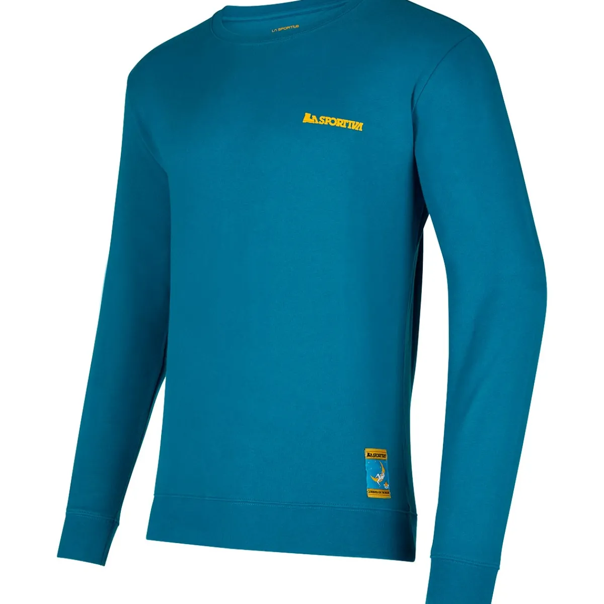 La Sportiva Climbing on the Moon Sweatshirt M men's fleece Turchese/Giallo Flash Sale