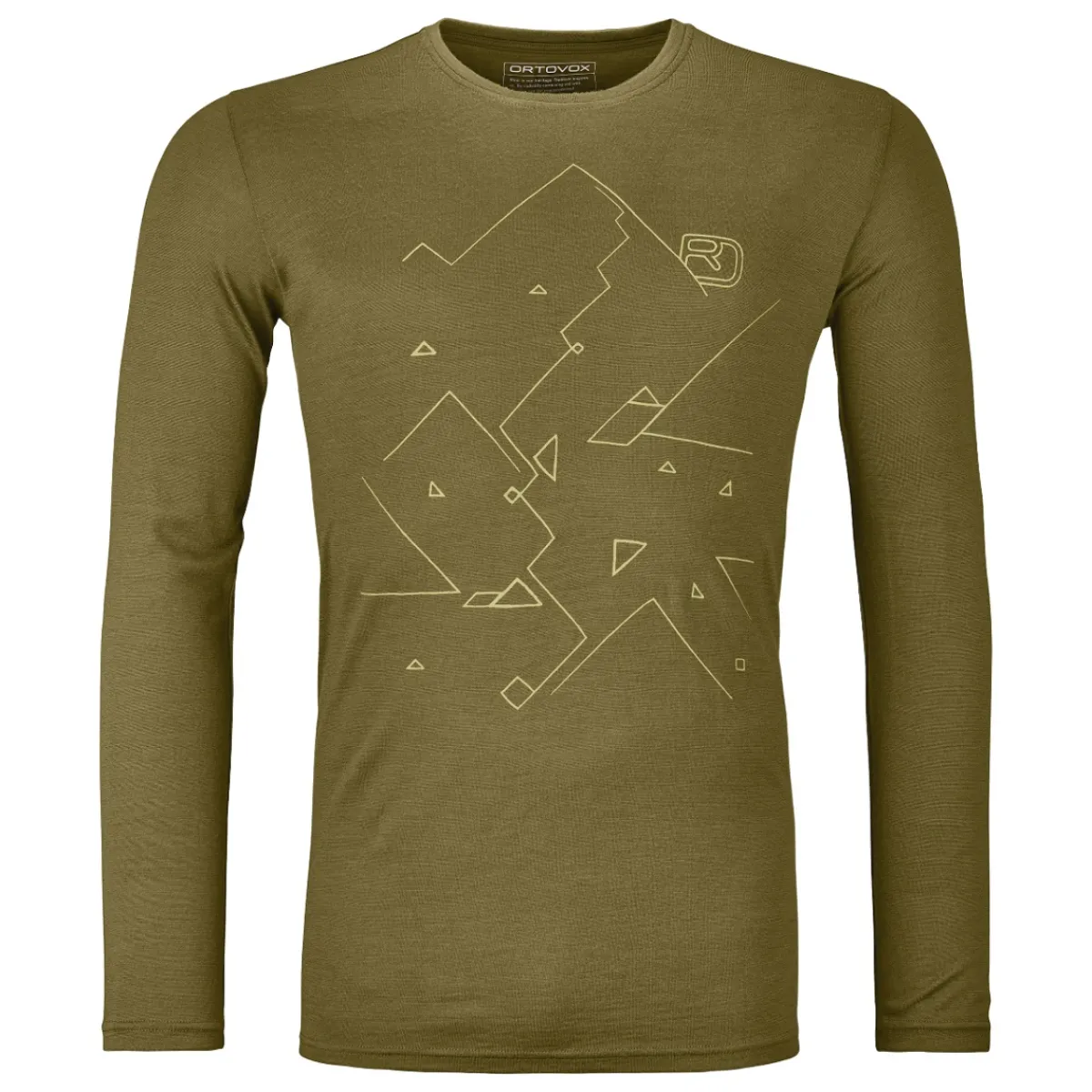 Ortovox 185 Merino Tangram Ls M Men's thermal long-sleeved t-shirt Green Moss Store