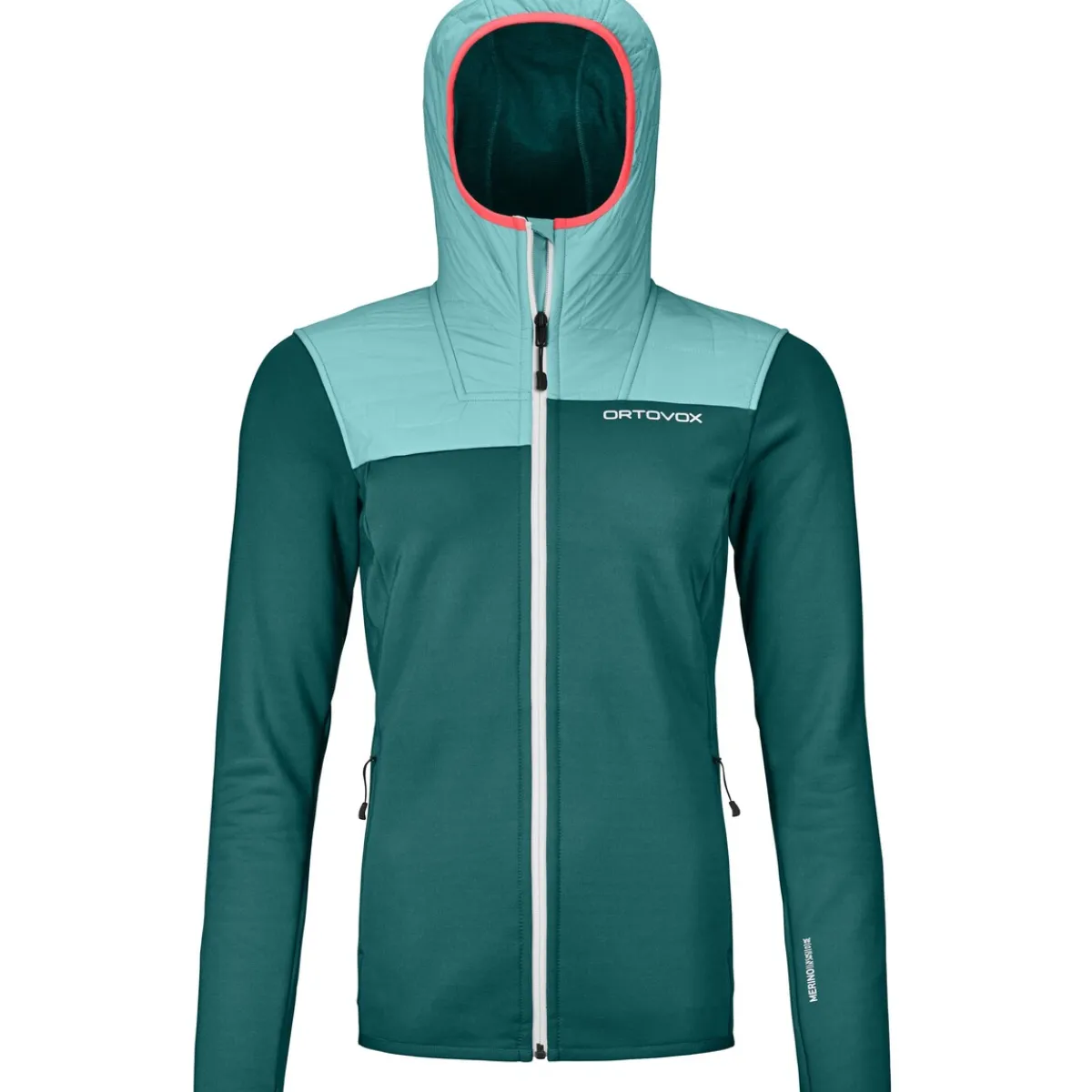 Ortovox Fleece Plus Hoody W Women's technical polar fleece Pacific Green Cheap
