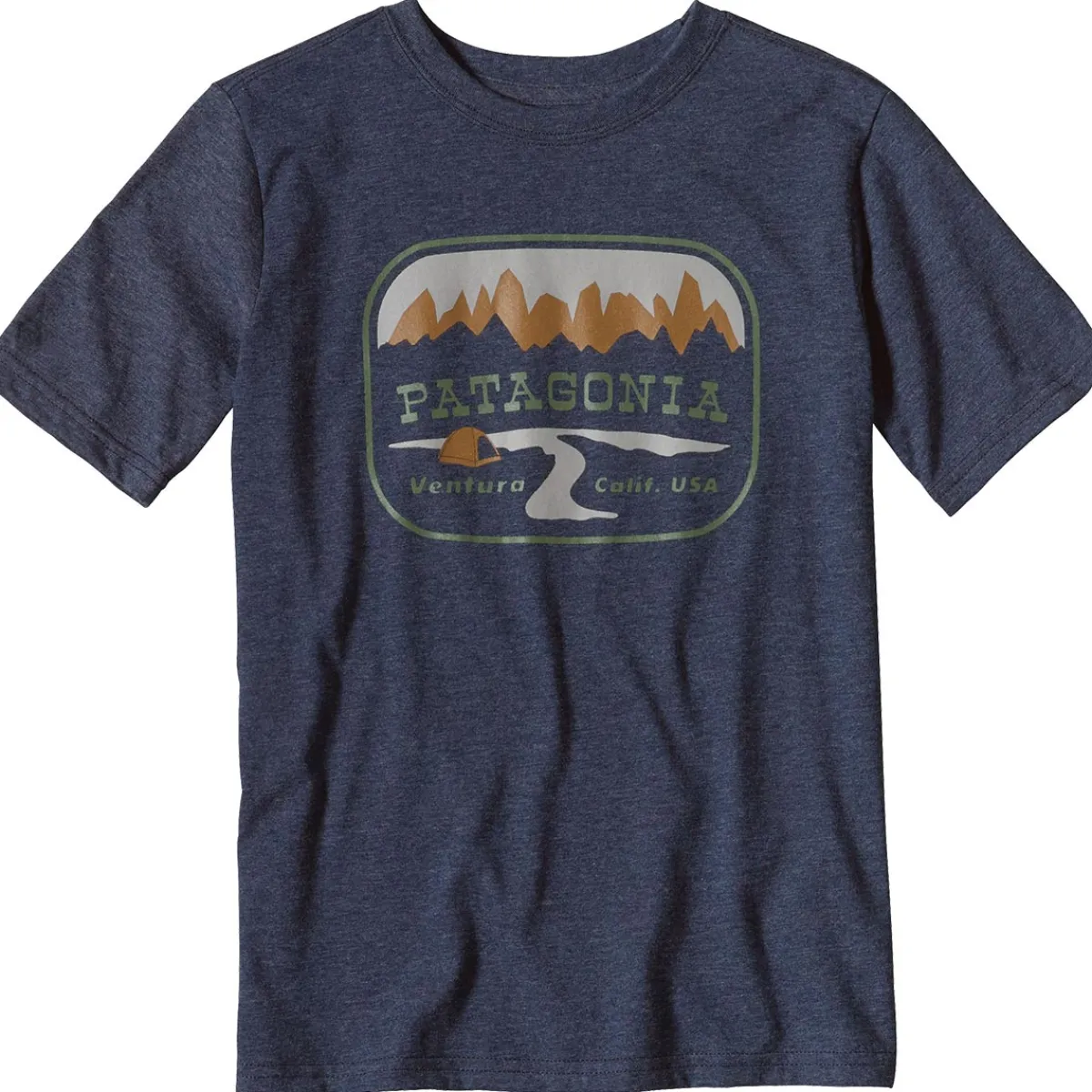 Patagonia Boys' Pointed West kid's t-shirts Green Hot