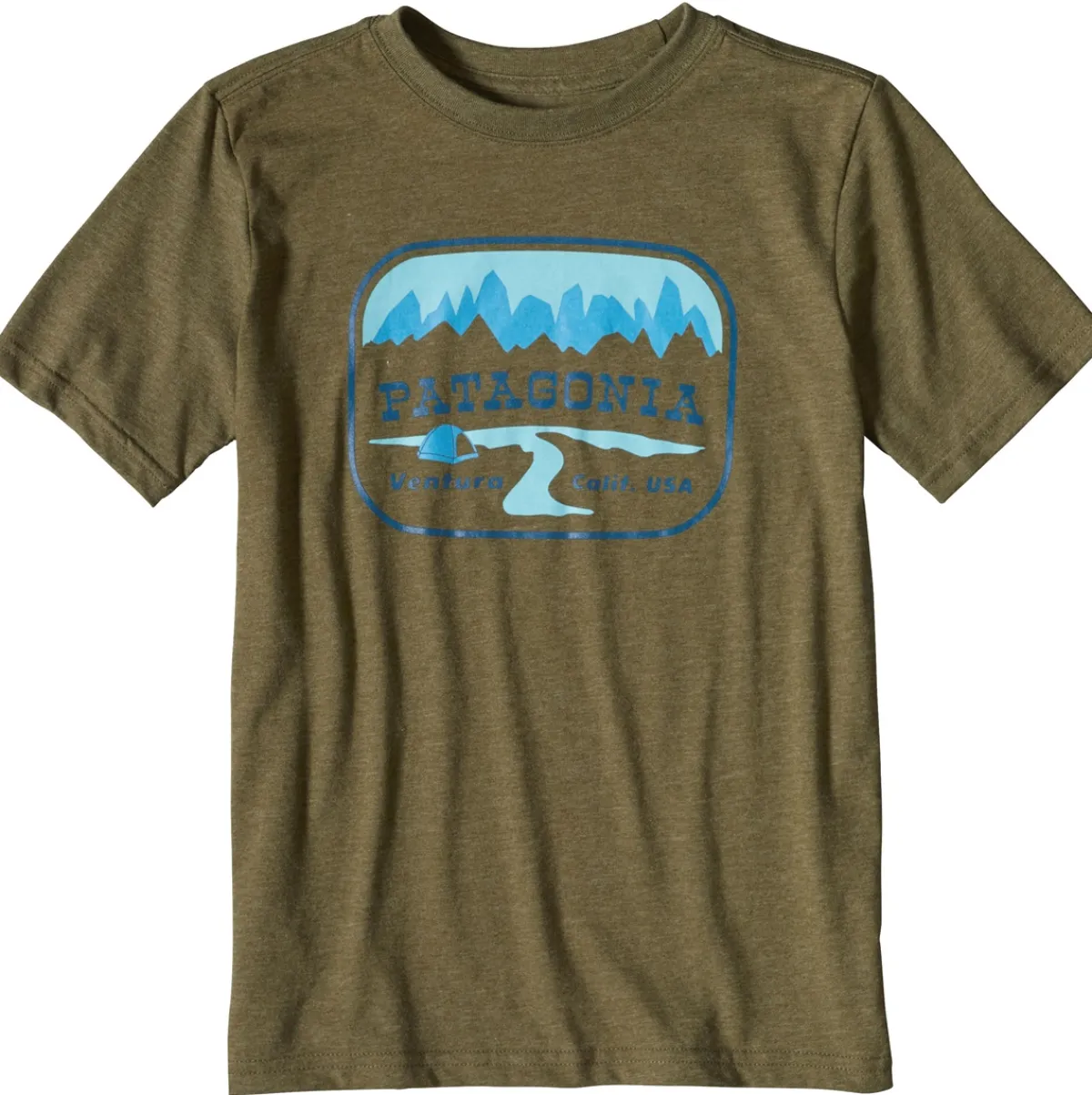 Patagonia Boys' Pointed West kid's t-shirts Green Hot