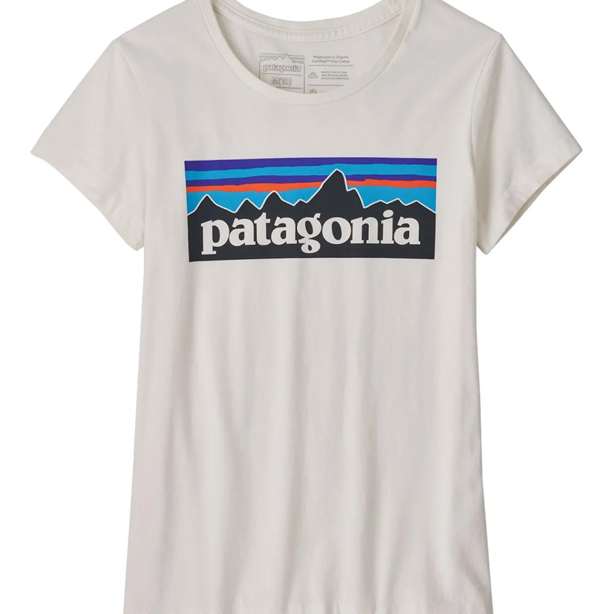 Patagonia Girls' Regularenerative Organic Certified Cotton P-6 Logo kid's t-shirts Best Sale