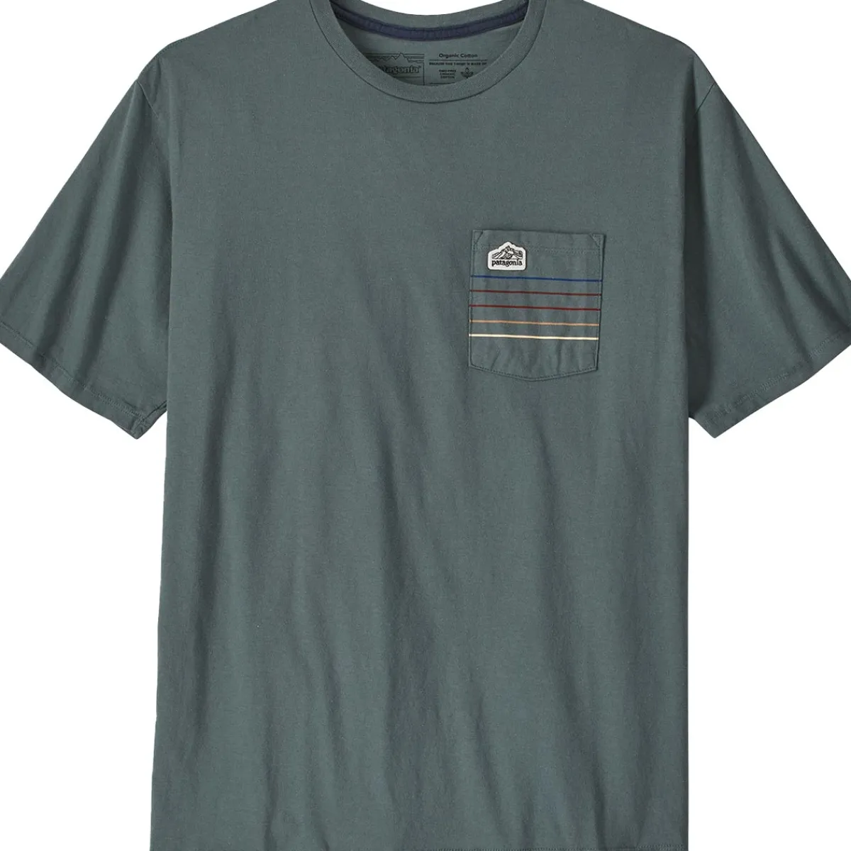 Patagonia M's Line Logo Ridge Stripe Organic Pocket T-Shirt Men's t-shirt Clearance