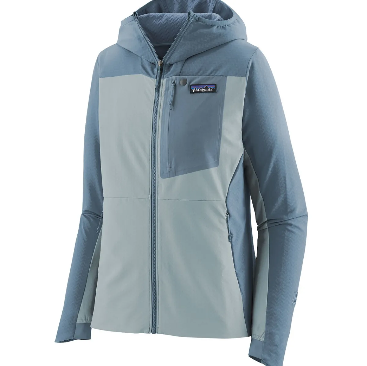 Patagonia W's R1 CrossStrata Hoody Women's technical polar fleece Early Teal Outlet