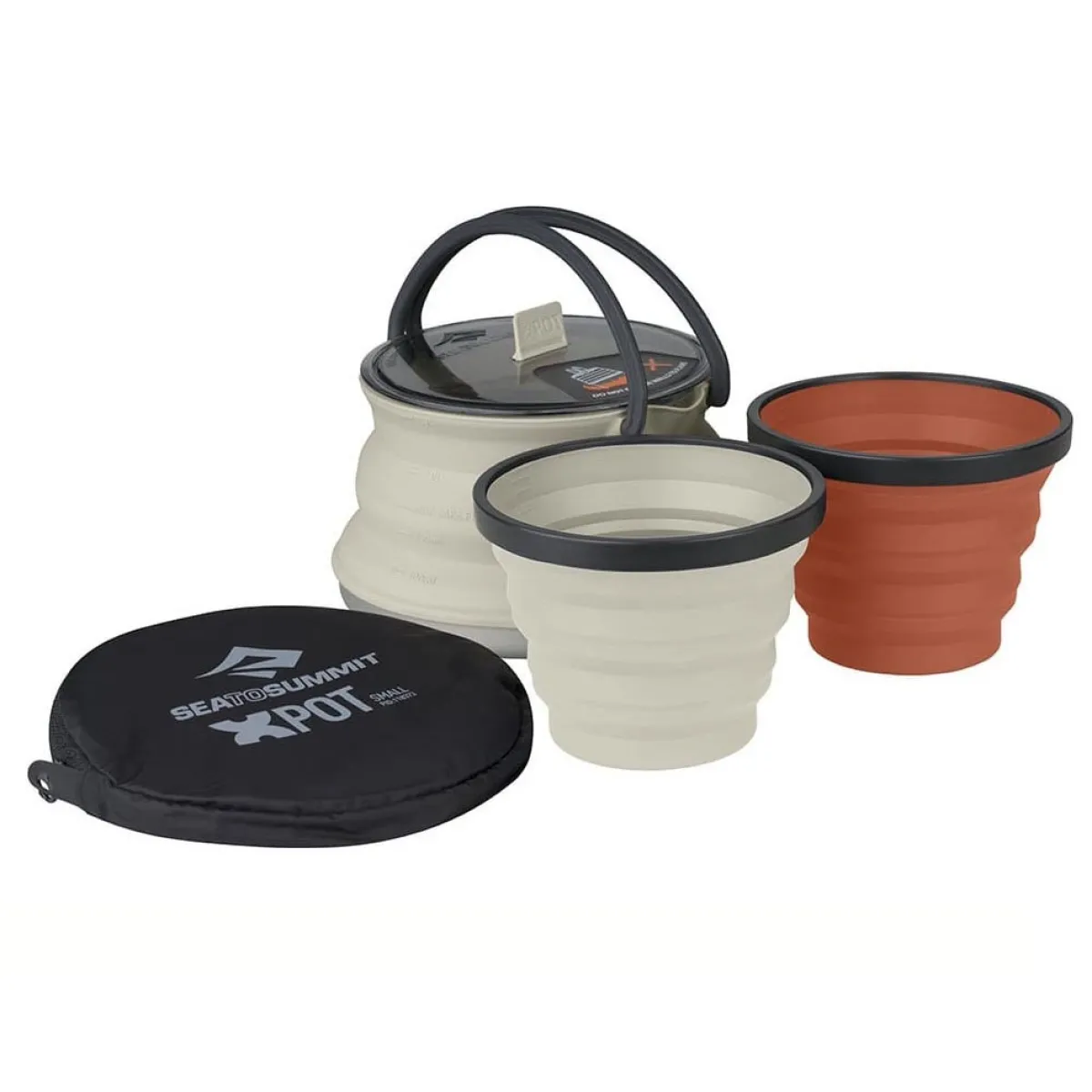 Sea To Summit X-Set A = X Kettle + 2 X-Mugs camping kitchen set Sand/Sand/Rust Flash Sale
